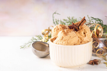 Eggnog ice cream bowl