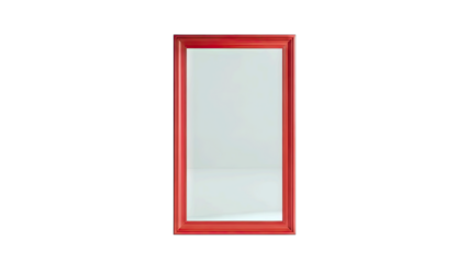 Red Mirror Isolated on White Background