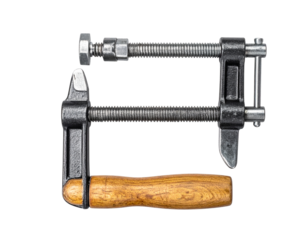  Classic Steel C-Clamp with Wooden Turning Handle for Workshop and Repair Tasks
