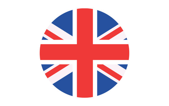 UK flag, Round Great Britain flag icon
