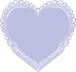 Happy Valentine's Day! A cute lilac lace heart in flat style. Perfect for cards, branding, and advertising.
