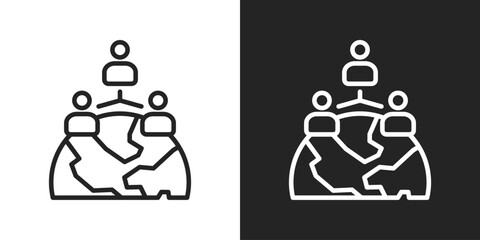 organization Icon In Black And White Line Style