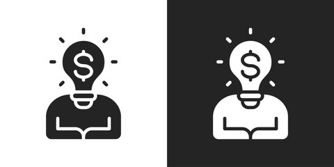 business idea Icon In Black And White Glyph Style