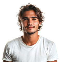 Obraz premium Relaxed man with messy hair smiling 