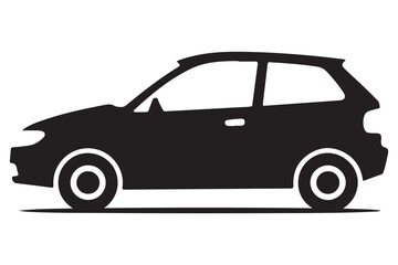 Fototapeta premium Car silhouette in black and white background minimal automotive outline illustration 
