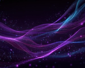 Obraz premium Abstract Luminous Waves of Particles and Light