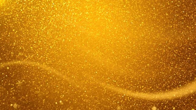 Close up macro of golden beer bubbles in a glass creating an abstract yellow and wet texture pattern