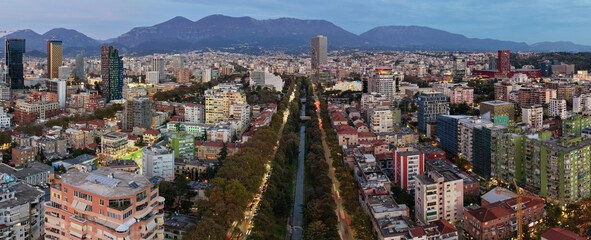  Sweeping Aerial Panorama Tirana