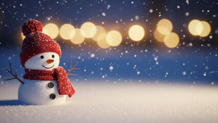 Fototapeta premium snowman on the snow