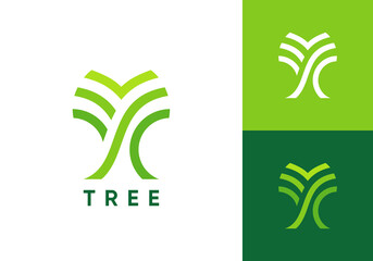 abstract plant tree logo design. nature environment garden forest symbol concept