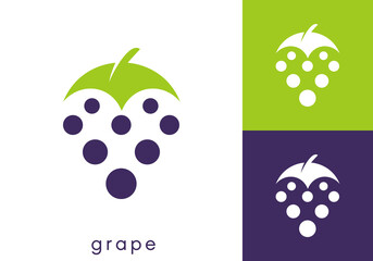 simple creative grape logo design vector	
