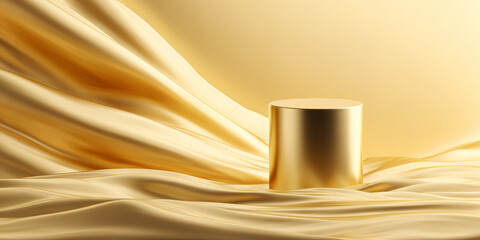 Cylinder in flowing golden silk