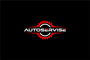 Autoservise logo with gear and text.