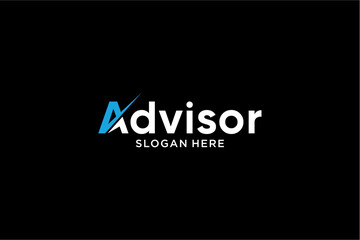 Modern Advisor Logo with Abstract Element.