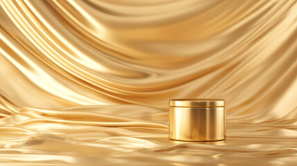 Golden cylinders on golden silk