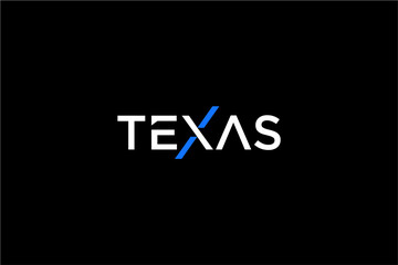 Texas wordmark with stylized X.