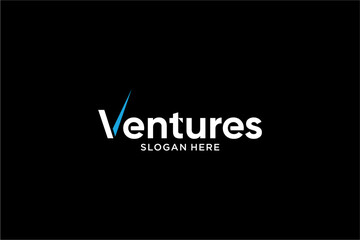 Ventures Slogan Here text logo on black background.