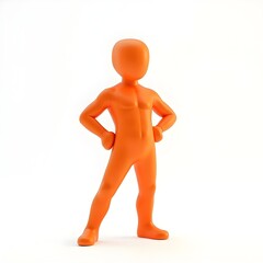 3d man standing on white background