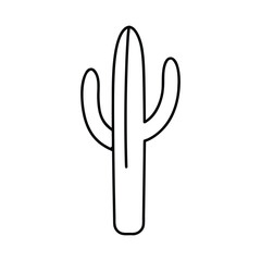 Minimal cactus line art illustration presenting a simple modern desert plant Vector illustration