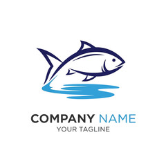 Stylized Fish Logo Design for Company Branding.