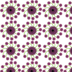 Seamless floral pattern with gradient dots.Suitable for textile print,fabric for clothing,home decor,wallpaper,gift wrap,digital background,web,and others project.