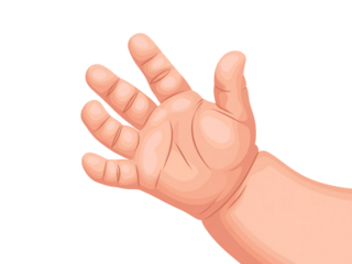 Baby hand reaching out on png element, isolated on transparent background