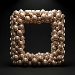Obraz premium Abstract frame composed of spheres on dark background for design projects