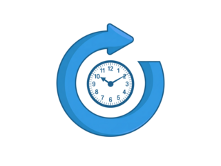 Time Changes generic symbol for history, time-tracking, or review png element, isolated on transparent background