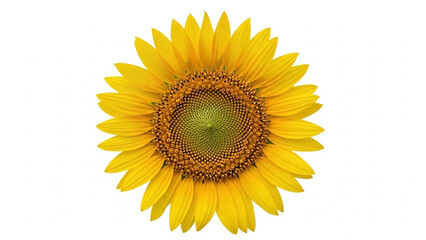 Fototapeta premium Vibrant sunflower in full bloom isolated on a clean white background represents summer warmth and natural beauty. 