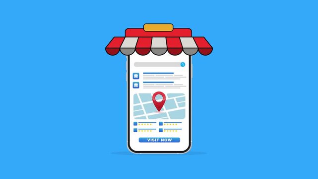 SEO strategies for businesses, Business location on search engine results pages, Online business location on online maps, Search results on mobile devices