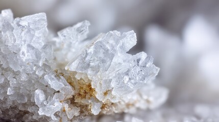 Crystalline Structure: A close-up showcases intricate details of translucent crystals, revealing captivating shapes and textures in a display of natural beauty.