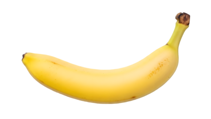 Ripe yellow banana fruit isolated on transparent background