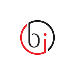 letter bi ib simple colorful round circle lowercase logo vector