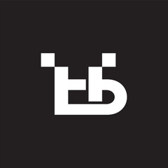 letter tb simple dots motion linked geometric logo vector
