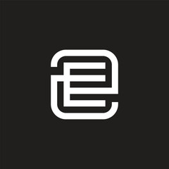 letters 2e simple stripes geometric line logo vector