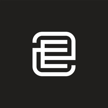 letters 2e simple stripes geometric line logo vector