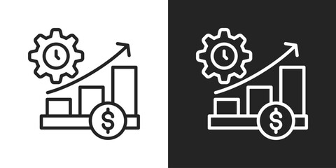 Efficiency Icon In Black And White Line Style