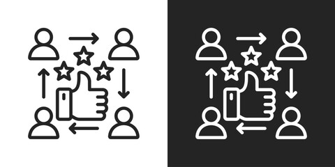 customer satisfaction Icon In Black And White Line Style