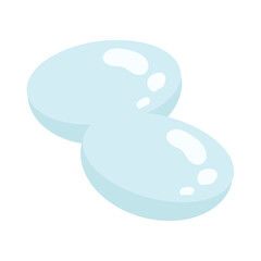 重なっているコンタクトレンズ　イラスト