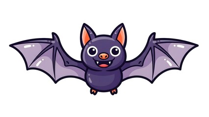 Obraz premium Purple Cartoon Bat Mascot