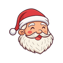 Image of a smiling Santa Claus head wearing a red Christmas hat