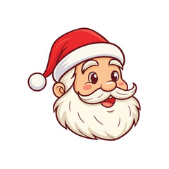 Image of a smiling Santa Claus head wearing a red Christmas hat