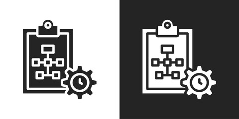 Plan Icon In Black And White Glyph Style