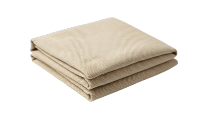 neatly folded eco-friendly reusable shopping bag made of canvas, isolated on white or transparent background