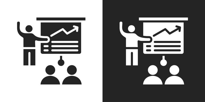 Training Icon In Black And White Glyph Style