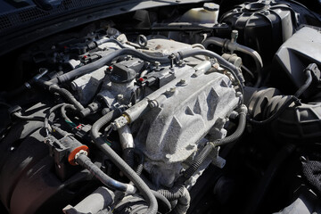 A car engine damaged by salt water, the consequences of flooding