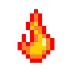 Fire flame pixel art icon vector design