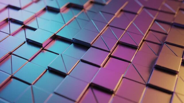 Metallic tessellation shimmers with vibrant colors