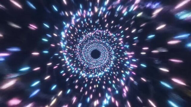 Radiant cosmic tunnel shimmering with light