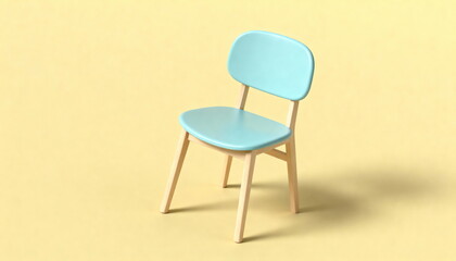 Fototapeta premium Minimalist 3D Chair Render for Hiring Poster and Job Vacancy Design